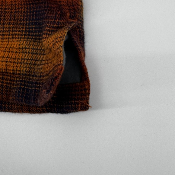 Mountain Hardwear Shirt Shacket Jacket Mens Large Orange Brown Plaid Snap Front - Picture 13 of 14